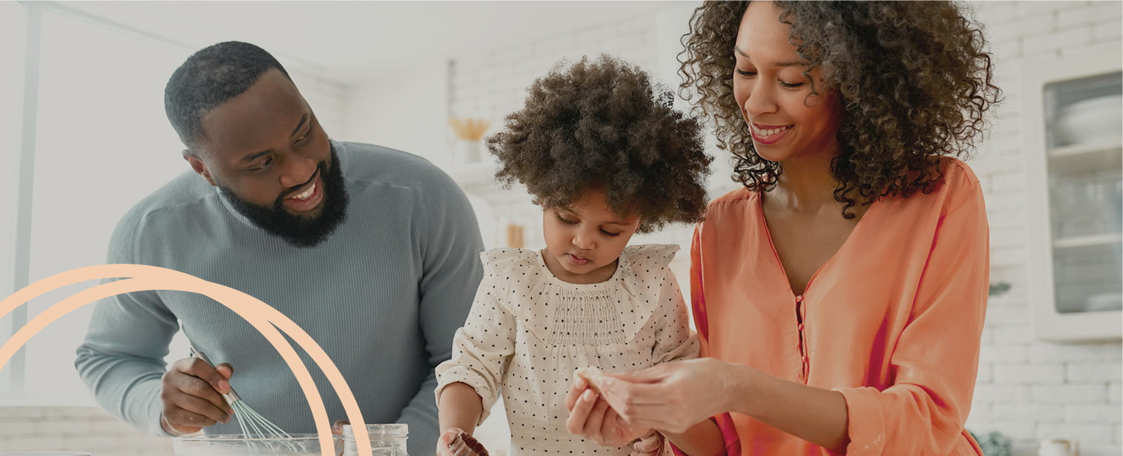 Family baking together hero banner